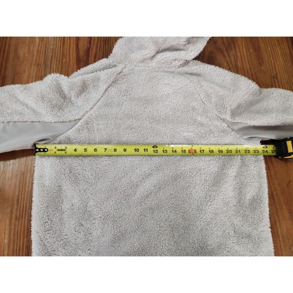Nike Women's Beige‎ Sherpa Therma Fleece Hoodie Pullover Size Large Athleisure - Picture 12 of 14